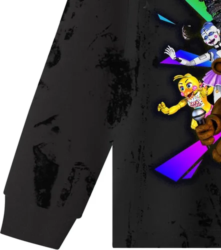 Vista 5 de Freddy's - Juego de camisa de juego para niños, camiseta y pantalones, 2 piezas, caricaturas, gráfico, casual, manga larga, ropa para el hogar de 4