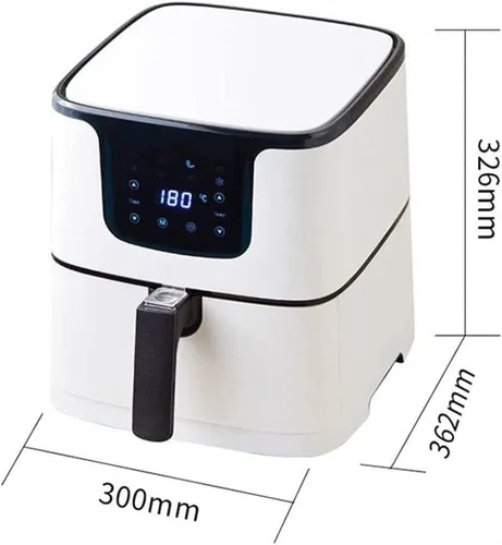 Vista 7 de Freidora de aire, 5.8 cuartos (5.5 litros), freidora eléctrica de aire caliente, horno sin aceite con pantalla digital LCD y olla antiadherente
