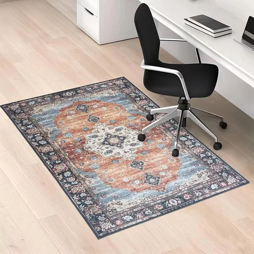 Vista 8 de Tapete para silla de oficina, 30 x 48 pulgadas, protector de piso de madera Gris y marrón.