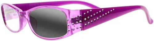 Vista 6 de Gafas de sol fotocrómicas de transición con diamantes de imitación para mujer UV400 Negro