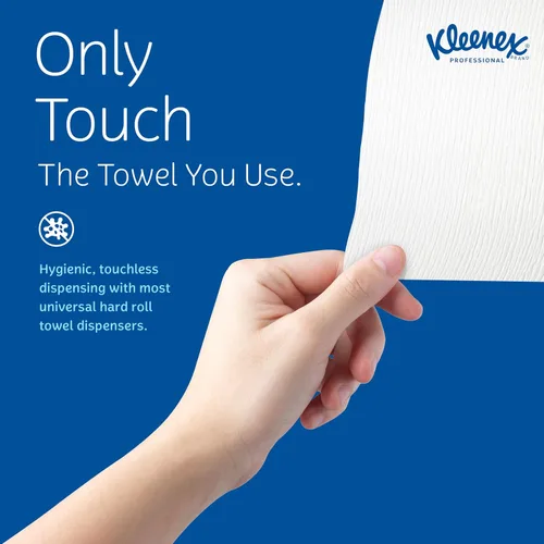 Vista 6 de Kleenex Toallas de Papel Profesionales Universales en Rollo Duro, a Granel (50606), Enrollado con Núcleo de 1.75", Bolsillos de Absorción Premium