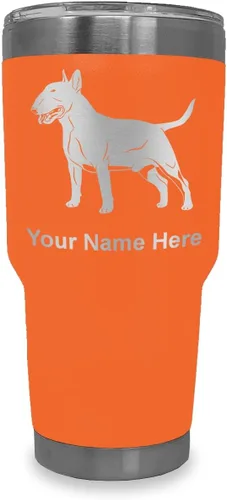 Vista 9 de LaserGram Vaso aislado al vacío de 20 onzas, perro Bull Terrier, grabado personalizado incluido (negro) Engraved Gift for Dog Lovers, Vacuum