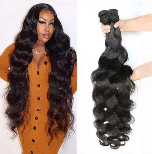 Vista 29 de Paquetes de Ondas Corporales con Cierre para Mujeres Negras (10 12 14+10) 100% Cabello Humano Brasileño de Ondas Corporales Sin Procesar 3 Paquetes
