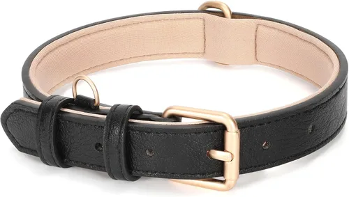 Vista 13 de WHIPPY Collar de cuero para perro pequeño y mediano, ajustable, suave, transpirable, de cuero, acolchado, con hebilla de aleación, resistente al