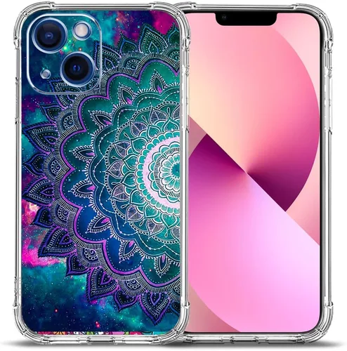 Vista 11 de Funda para iPhone 13 Pro Max, protección contra caídas de flores de mariposa azul, rosa, a prueba de golpes, carcasa protectora de cuerpo completo