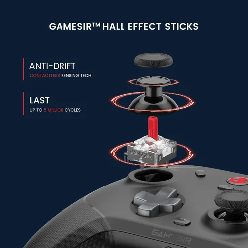 Vista 2 de GameSir T4 Cyclone Pro Wireless Pro Controller for SwitchLiteOLED, Hall Effect Controller (No Drifting) for Windows PC, macOS, Steam Deck, Android &