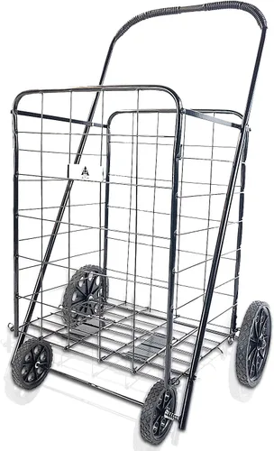 Vista 10 de Carrito de compras plegable, Acero, Azul, Extra grande