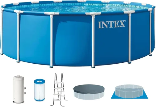 Vista 11 de INTEX 28201EH Juego de piscina sobre el suelo con marco de metal: 10 pies x 30 pulgadas - Incluye bomba de filtro de cartucho de 330 GPH