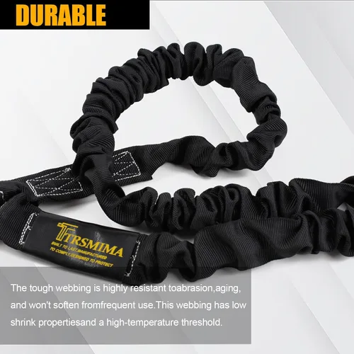 Vista 4 de TRSMIMA Arnés de Seguridad con Cordón Retráctil - Protección contra Caídas Correa para Escalada de Árboles 6 FT Doble Pierna con Absorción