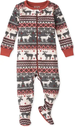 Vista 34 de The Children's Place Pijama de Navidad unisex para bebé, algodón