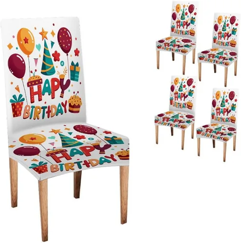 Vista 218 de CAPSCEOLL Christmas Dining Chair Covers,Snowflakes Festive Winter Pattern Stretch Chair Covers for Dining Room Set of 2 Washable Spandex Parson