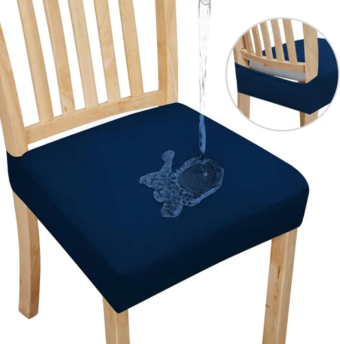 Vista 11 de Easy-Going Fundas de asiento 100% impermeables para sillas de comedor, juego de 2, fundas elásticas para asientos de silla, protector deslizable