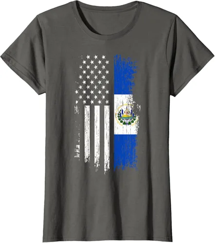 Vista 10 de Camiseta de la bandera de Estados Unidos salvadoreño - Camiseta de El Salvador USA
