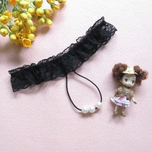 Vista 8 de Tangas de encaje floral con colgante sexy para mujer