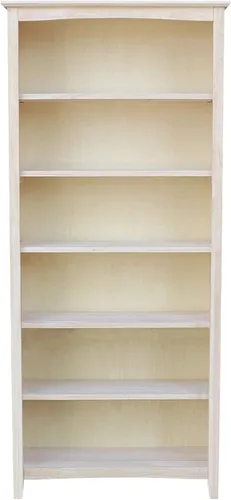 Vista 16 de Estantería Shaker de madera maciza, 36" de alto, color blanco