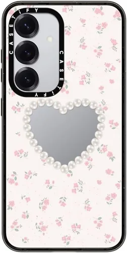 Vista 100 de CASETiFY Funda de impacto para Galaxy S22+ - Adhesivo Aries Moross, color negro transparente