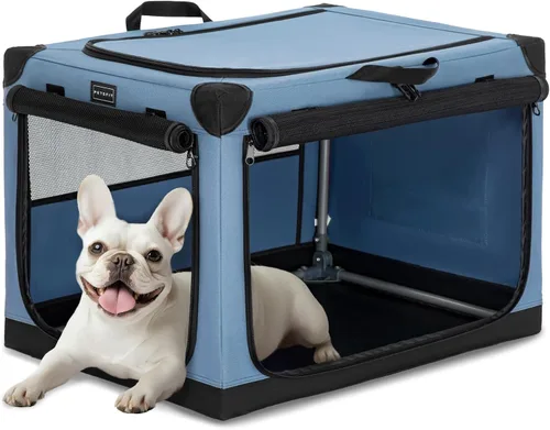 Vista 30 de Petsfit Jaula para gatos – 20 pulgadas ligera, fácil de instalar, resistente jaula portátil para perros, marco ajustable con 3 puertas de malla Verde