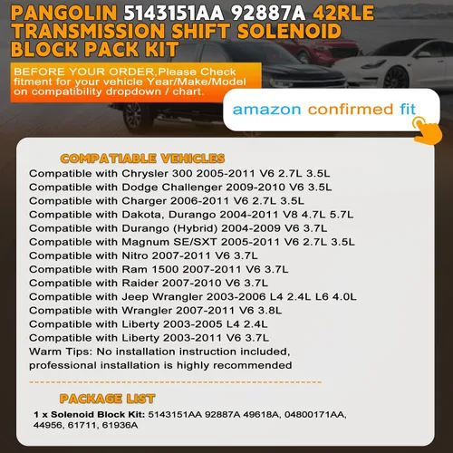 Vista 2 de PANGOLIN 5143151AA 42RLE Kit de bloque solenoide de cambio de transmisión