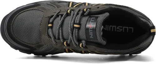 Vista 5 de LUSWIN Zapatos de senderismo para hombre, transpirables, antideslizantes, duraderos, ligeros