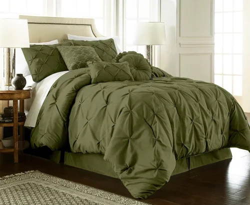 Vista 14 de Chezmoi Collection - Juego de ropa de cama modelo Sydney, 7 piezas, con pliegues decorativos
