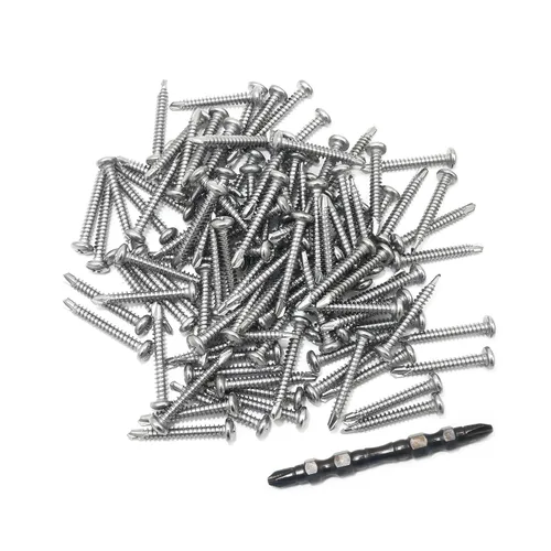 Vista 10 de Tornillos autorroscantes de acero inoxidable 410 #8 x 1/2" (13mm) Tornillos autoperforantes Phillips Pan Head Tornillos autoperforantes 100 piezas
