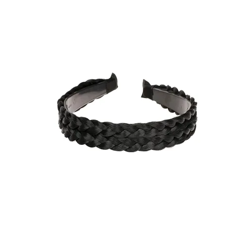 Vista 10 de Diadema trenzada de pelo sintético, aro de pelo clásico, grueso, ancho, trenzado, peluca de trenzas esponjosas, accesorio de belleza para mujeres