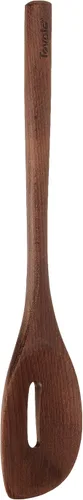 Vista 14 de Tovolo Cuchara de madera ranurada, utensilio de cocina de madera de olivo para cocinar y servir, spoodle de madera natural con agarre cómodo