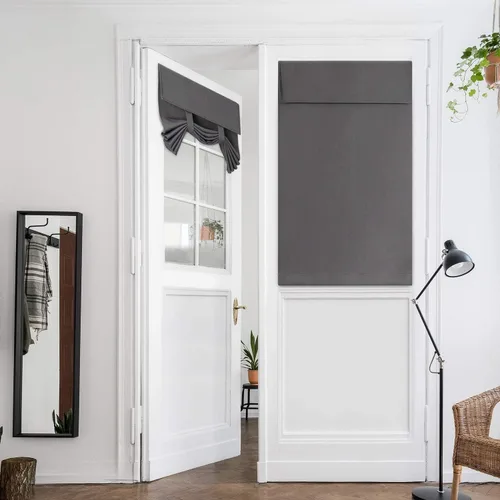 Vista 18 de HOMEIDEAS Cortinas opacas para puerta francesa, cortinas de luz lateral para puerta delantera, 2 paneles, persianas laterales para ventanas