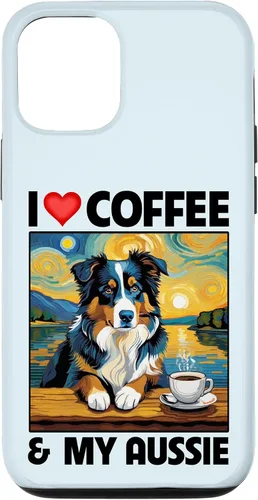 Vista 28 de Aussie Mom Dad Coffee Cup Australian Shepherd Dog Lovers Case for iPhone 17