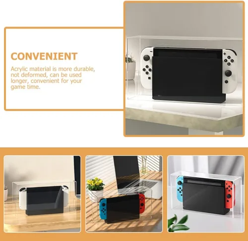 Vista 5 de Zerodeko Cubierta protectora transparente para consola de juegos, cubierta protectora contra el polvo, para el modelo de interruptor para consola