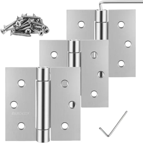 Vista 11 de Bisagras de acero inoxidable de cierre automático de 3.5 pulgadas, 3-1/2 pulgadas x 3 1/2 pulgadas, resorte resistente cargado automático ajustable