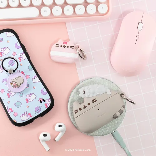 Vista 9 de Pusheen - Funda compatible con AirPods 3 [Pusheen & Stormy] + dije de teléfono Pusheen [Navidad]
