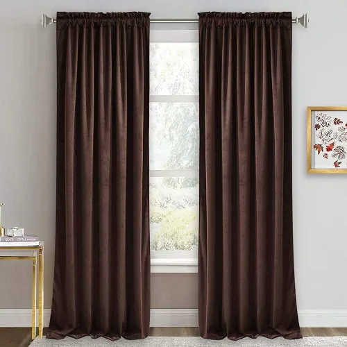 Vista 77 de RYB HOME Cortinas opacas de terciopelo para dormitorio, aislamiento térmico, privacidad, luz solar, bloqueo de calor, cortinas lujosas con bolsillo