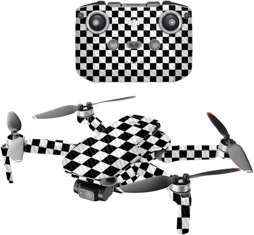 Vista 8 de MightySkins - Drone portátil de fibra de carbono compatible con DJI Mini 2, morado antiguo, acabado de fibra de carbono texturizado protector
