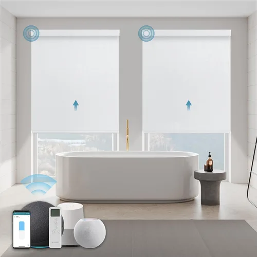 Vista 41 de Persiana Motorizada, Compatible con Homekit Thread-Enabled, Persianas Inteligentes 100% Opacas con Control Remoto, Persiana Enrollable Eléctrica
