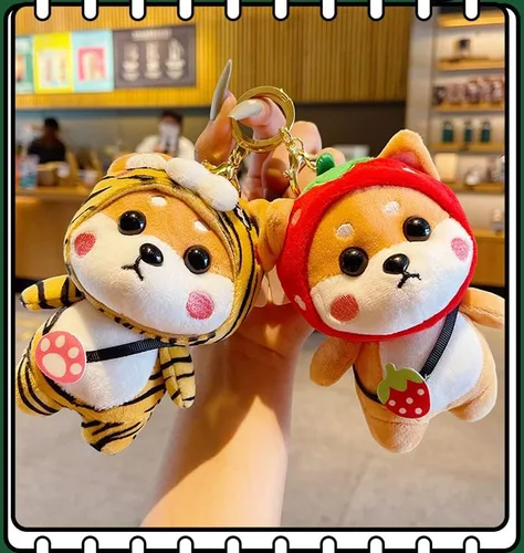 Vista 4 de HSYHERE Llaveros Shiba Inu de uso súper lindo para hombres y mujeres, llavero de coche cadenas giratorias de 360 grados