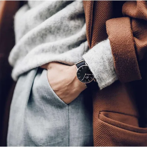 Vista 2 de Daniel Wellington Reloj Clásico Tela Oro Rosa (Poliéster)