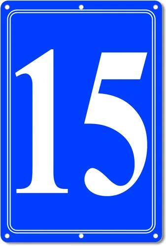 Vista 51 de Premium Aluminum Number Signs, Metal 12" X 8" Blue Numbered Sign Outdoor for Parking Lots, Floor, Dock, Court, Aisle, Field, High Visibility, No