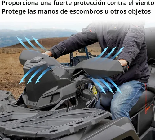 Vista 4 de SAUTVS Protector de manos negro deflector de viento para Can Am Outlander, kit de deflector de aire de plástico para accesorios Can-Am Outlander MAX