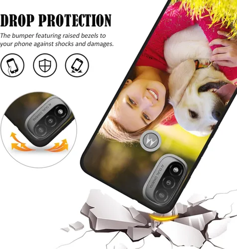 Vista 5 de Funda de teléfono personalizada para Motorola Moto E20 – Fundas personalizadas para teléfono por foto personalizada y diseño de nombre de texto