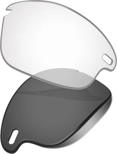 Vista 21 de Lenses Replacement for Oakley Fast Jacket OO9097 71mm Sunglass - Confirm Fit Scratch Resistant Abrigo de espejo negro polarizado