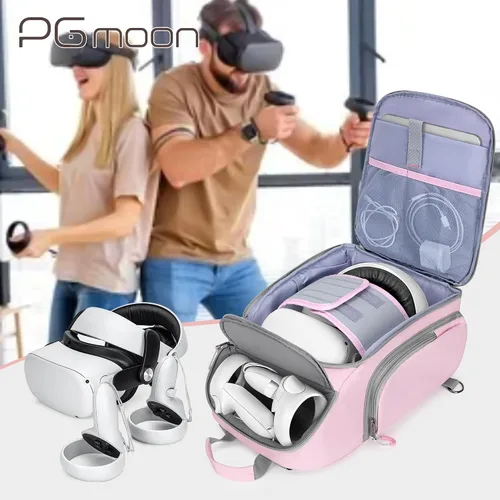 Vista 5 de Carrying Case Compatible with Oculus Meta Quest 2/Quest 3/Quest 3S/VR Elite Strap, Travel Storage Bag Backpack with Separate Room for Touch