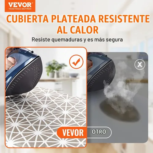 Vista 2 de VEVOR Tabla de Planchar con Superficie de Planchar Grande de 51 x 13 Pulgadas, Tabla de Planchar con 4 Capas Gruesas con Cubierta Resistente al