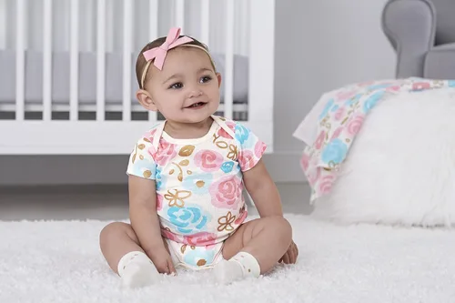 Vista 5 de Gerber Paquete de 4 peleles de manga corta para bebé niña