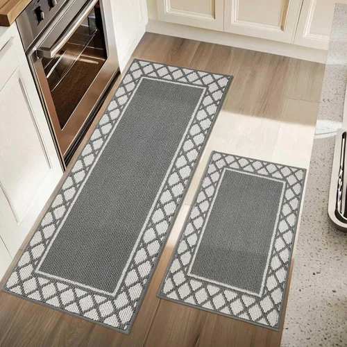 Vista 11 de COSY HOMEER Juegos de 2 Alfombras de Cocina Lavables Antideslizantes Tapetes de Cocina para Piso Absorbentes Alfombra Corredor de Cocina