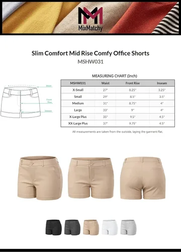 Vista 7 de MixMatchy Pantalones cortos casuales con puños y bolsillos para mujer