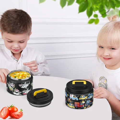 Vista 7 de PIQUEBAR - Termo infantil de 8 onzas para alimentos calientes, pequeño recipiente térmico de acero inoxidable, termo de boca ancha fácil de abrir