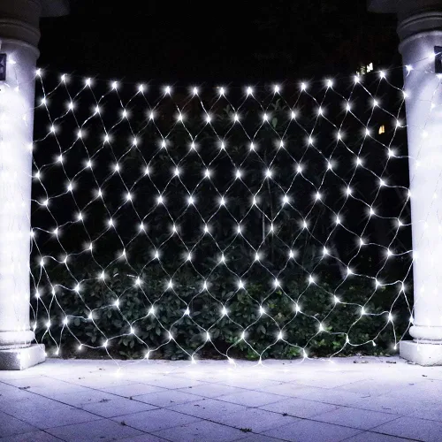 Vista 11 de Luces de Red de Navidad Rojas, 240 Luces LED de Malla para Árbol Exterior con Enchufe, Luces Colgantes de Cadena para Navidad, Halloween, Jardín Rojo