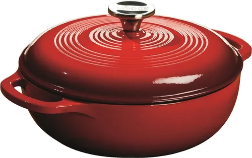 Vista 9 de Lodge, EC3D33 - Horno holandés de hierro fundido esmaltado, 3 cuartos de galón, azul caribe