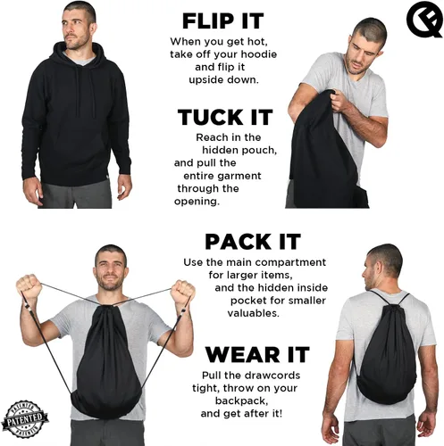 Vista 5 de Quikflip Sudadera con capucha reversible 2 en 1 (como se ve en Shark Tank), sudadera con capucha Kimura